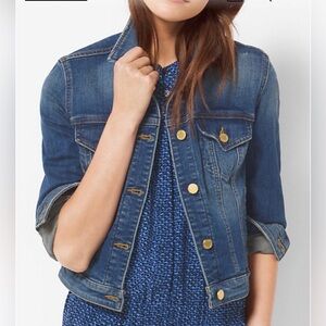 Michael Kors Blue Jean Jacket with Gold Buttons - Size S